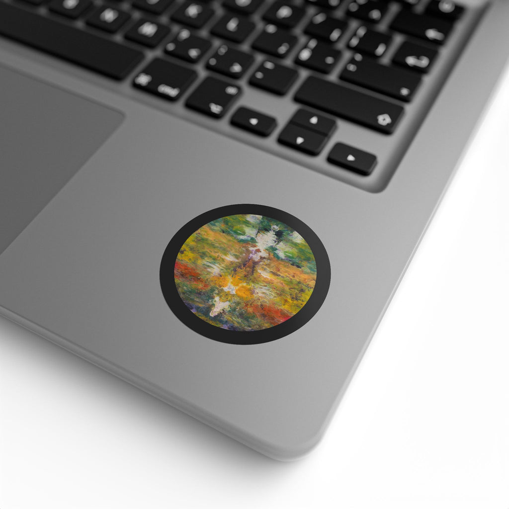 Round Decorative Sticker Roll — Art Labels (Black Border)