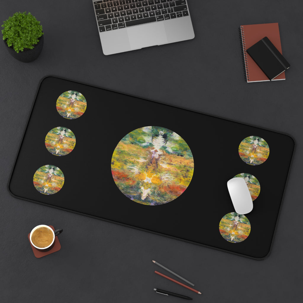 Circle Desk Mat — Artistic Mouse Pad for Home Office & Creative Workspaces