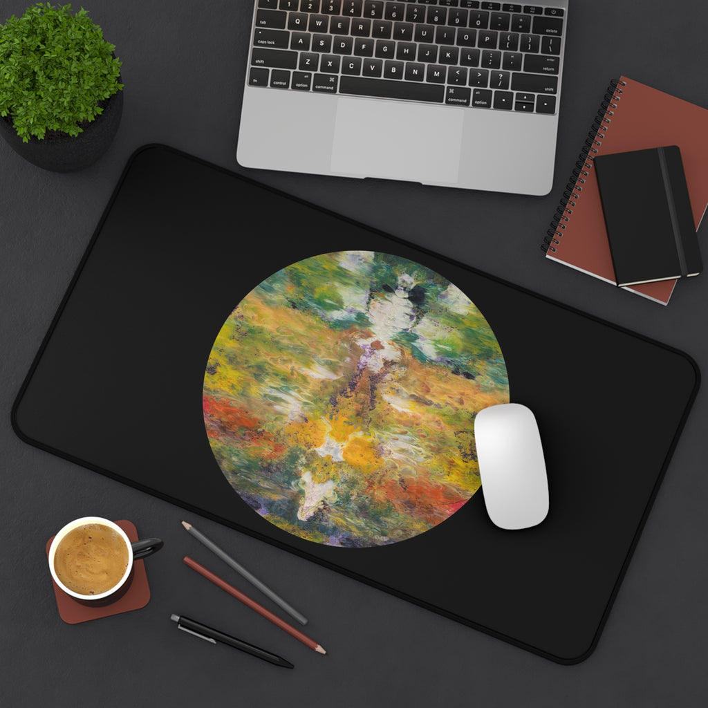 Circle Desk Mat — Artistic Mouse Pad for Home Office & Creative Workspaces